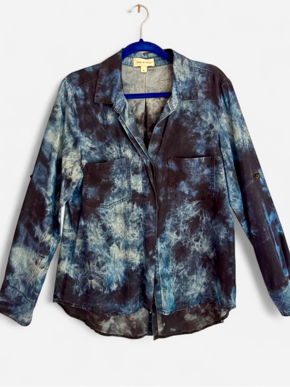 Cloth & Stone Button-Front Indigo Shirt - L